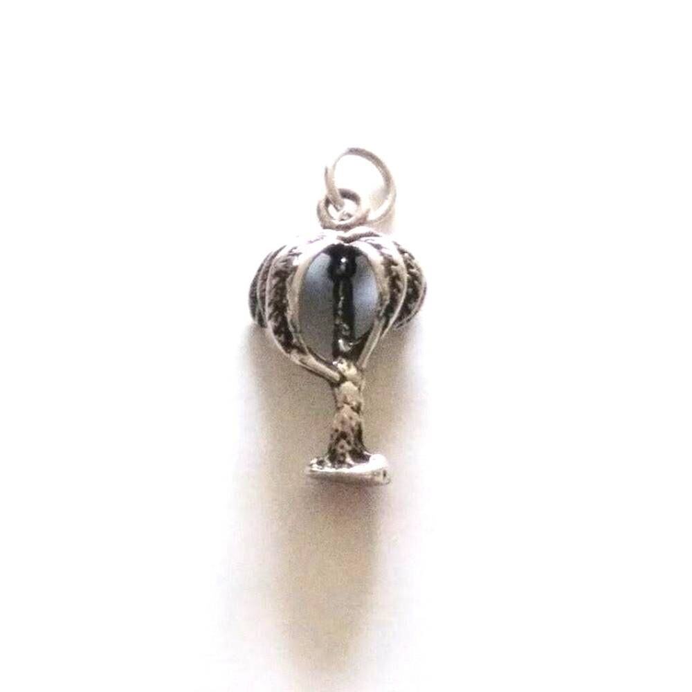 Vintage tiny silver charm palm tree